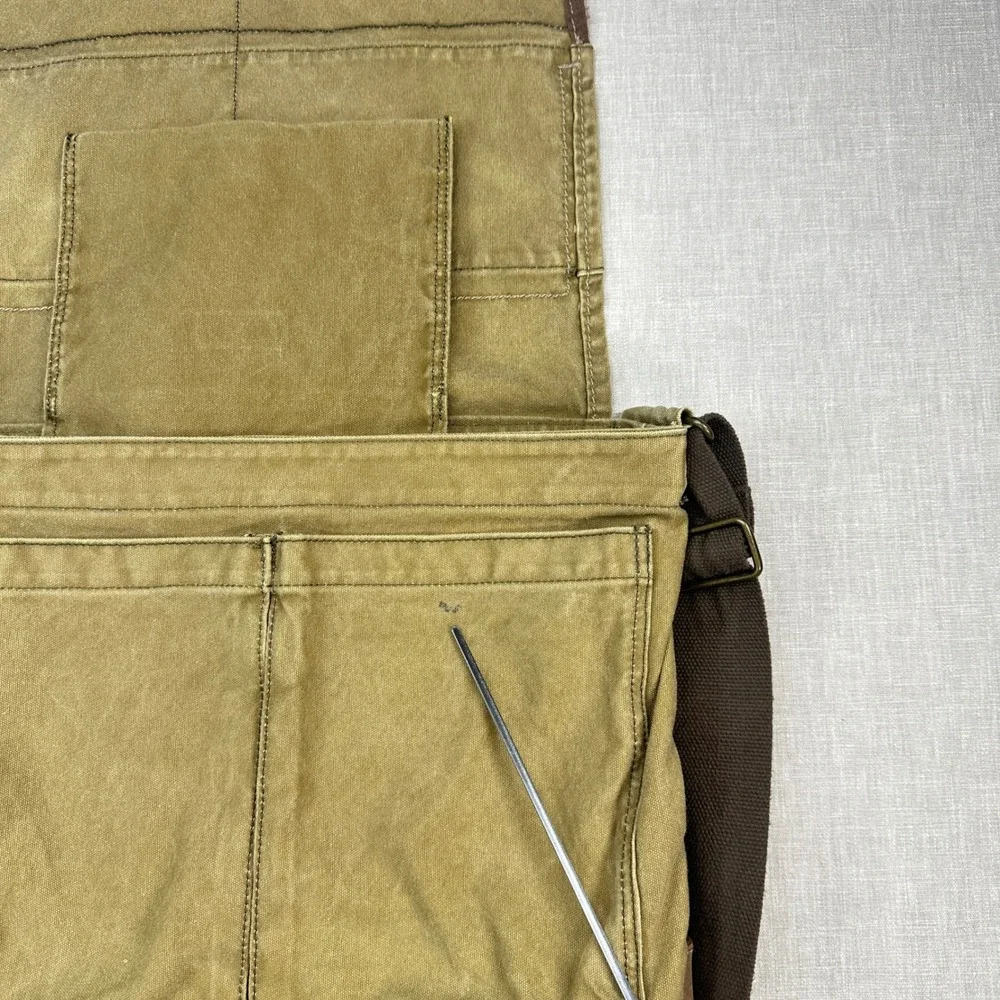 Vtg American Eagle Messenger Bag Khaki Canvas Utility Crossbody Adjustable Strap